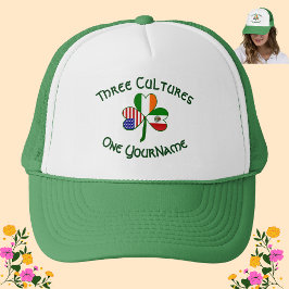 Mexicaanse Ierse VS Vlaggen Shamrock gepersonalise Trucker Pet