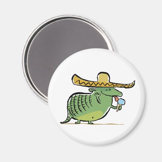 mexicaanse ijsliefhebbende armadillo magneet (Voorkant / Achterkant)