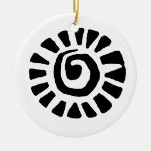 Mexicaanse Indiaanse zon Keramisch Ornament