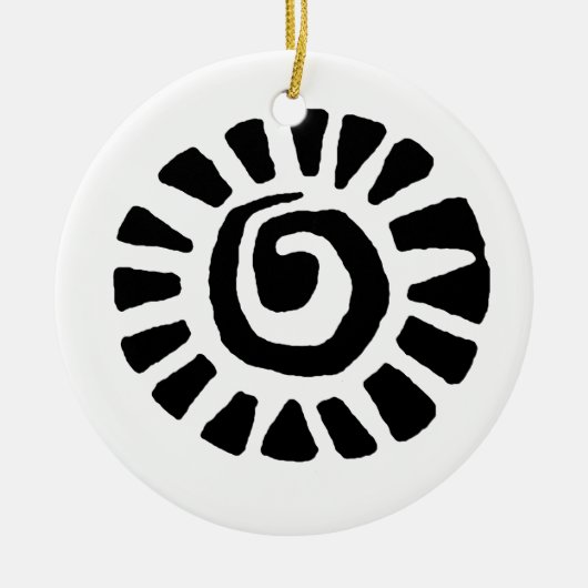 Mexicaanse Indiaanse zon Keramisch Ornament (Voorkant)