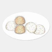 Mexicaanse Italiaanse bruiloft Koekjes Snowball Ba Ovale Sticker (Voorkant)