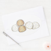 Mexicaanse Italiaanse bruiloft Koekjes Snowball Ba Ovale Sticker (Envelop)