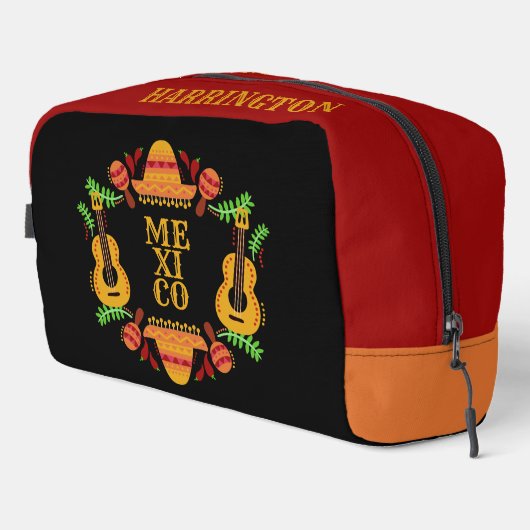 Mexicaanse items aangepaste naam toilettasje (Rechterhoek)