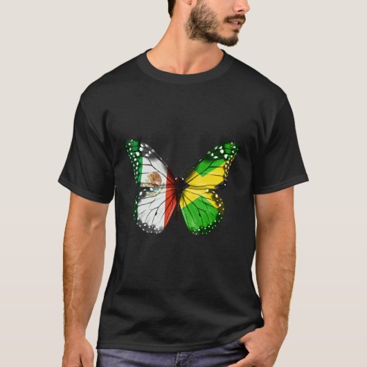 Mexicaanse Jamaicaanse vlagvlinder T-shirt (Voorkant)