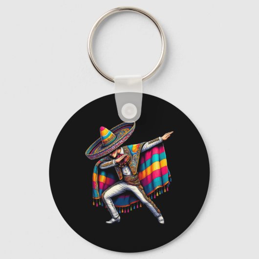 Mexicaanse jongen dabbing Cinco de Mayo feestelijk Sleutelhanger (Voorkant)