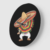 Mexicaanse Jongen Dabbing Poncho Cinco de Mayo Grote Klok (Hoek)