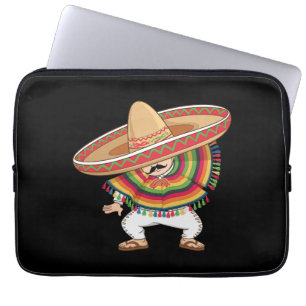 Mexicaanse Jongen Dabbing Poncho Cinco de Mayo Laptop Sleeve