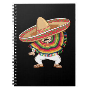 Mexicaanse Jongen Dabbing Poncho Cinco de Mayo Notitieboek