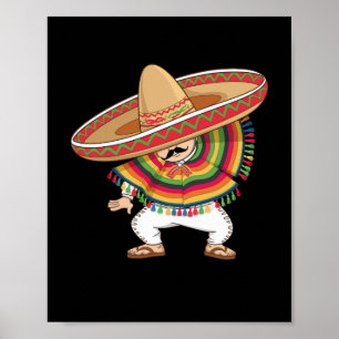 Mexicaanse Jongen Dabbing Poncho Cinco de Mayo Poster