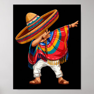 Mexicaanse jongen dabbing poncho cinco de mayo sno poster