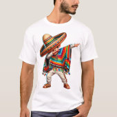Mexicaanse Jongen Dabbing Poncho Cinco De Mayo T-shirt (Voorkant)