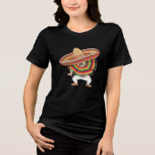 Mexicaanse Jongen Dabbing Poncho Cinco de Mayo Tri-Blend Shirt (Voorkant)