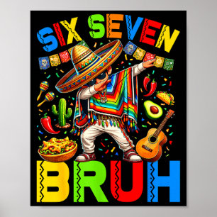 Mexicaanse jongen dabbing poncho cinco de mayo zes poster