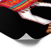 Mexicaanse jongen dabbing poncho grappig cinco de poster (Hoek)