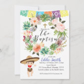 Mexicaanse Jongen Doop Uitnodigingskaart Kaart (Voorkant)