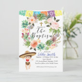 Mexicaanse Jongen Doop Uitnodigingskaart Kaart (Staand voorkant)