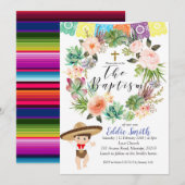 Mexicaanse Jongen Doop Uitnodigingskaart Kaart (Voorkant / Achterkant)