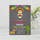 Mexicaanse jongen verjaardagsuitnodiging kaart (Staand voorkant)