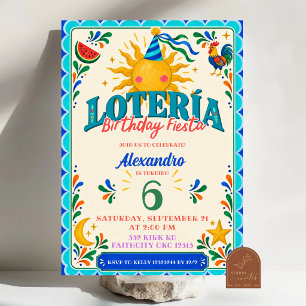 Mexicaanse Jongens Loteria Verjaardagsfeest Uitnod Kaart