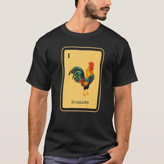 Mexicaanse Kaart El Gallito Traditional Rooster Bi T-shirt (Voorkant)