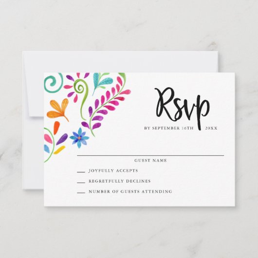 Mexicaanse Kaarten Fiesta Wedding RSVP (Voorkant)