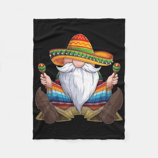 Mexicaanse Kabouter Cinco De Mayo Serape Poncho Ma Fleece Deken (Voorkant)