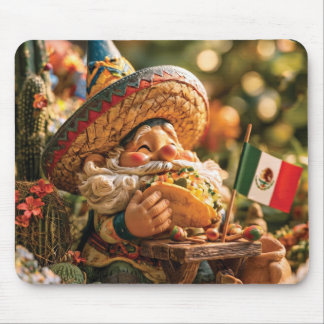 Mexicaanse kabouter met een sombrero die een taco  muismat