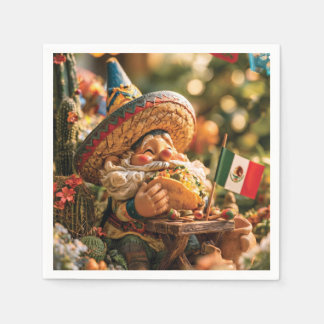 Mexicaanse kabouter met een sombrero die een taco  servet