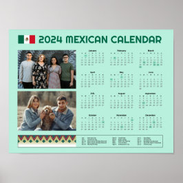 Mexicaanse kalender 2024 | Calendario México bewer Poster