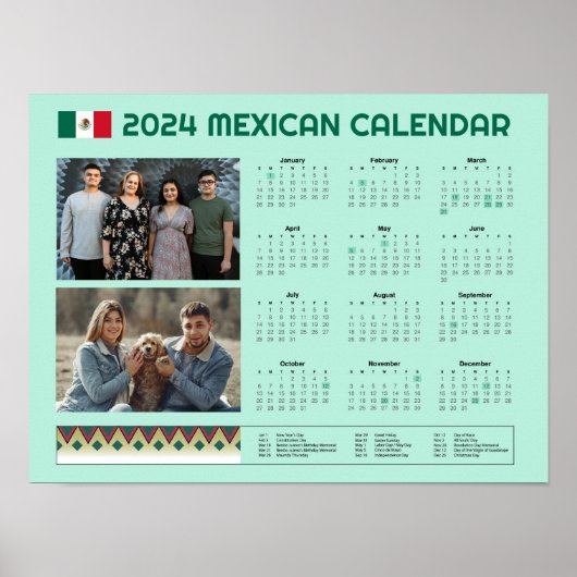 Mexicaanse kalender 2024 | Calendario México bewer Poster (Voorkant)