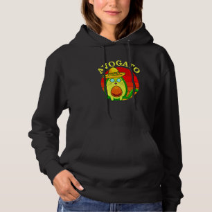 Mexicaanse kat Avogato Retro Avocado Vegan Vegetar Hoodie