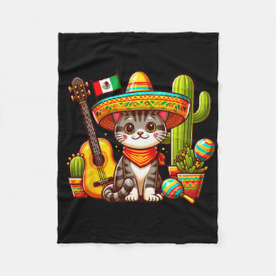 Mexicaanse kat Cinco de Mayo Kitten Let's Fiesta V Fleece Deken