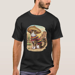 Mexicaanse kat in woestijn Zuidwesterse Cinco De M T-shirt