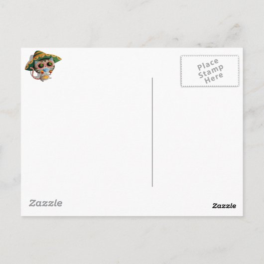 Mexicaanse kat met Sombrero Briefkaart (Achterkant)