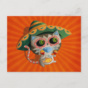 Mexicaanse kat met Sombrero Briefkaart