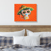 Mexicaanse Kat met Sombrero Canvas Afdruk (Insitu (Slaapkamer))