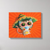 Mexicaanse Kat met Sombrero Canvas Afdruk (Voorkant)