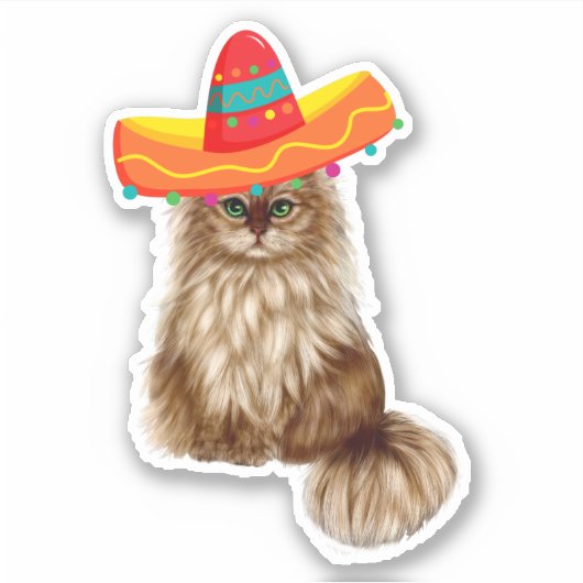 Mexicaanse kat-Sticker Sticker (Voorkant)