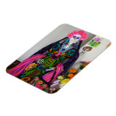 Mexicaanse katrina Sugar Skull voor Dag van de Doo Magneet (Linkerzijde)