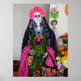 Mexicaanse katrina Sugar Skull voor Dag van de Doo Poster