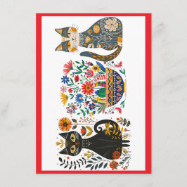 Mexicaanse katten en bloemen, feestdagenkaart