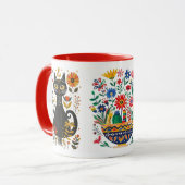 Mexicaanse katten en boeket, mok (Voorkant links)