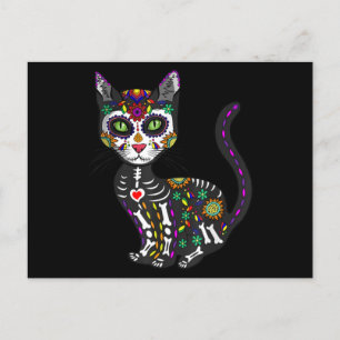 Mexicaanse kattenhalloween dag van de dood briefkaart