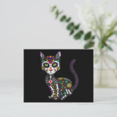 Mexicaanse kattenhalloween dag van de dood briefkaart (Staand voorkant)