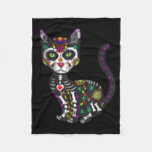 Mexicaanse kattenhalloween dag van de dood fleece deken (Voorkant)