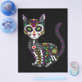 Mexicaanse kattenhalloween dag van de dood flyer (Enkel)
