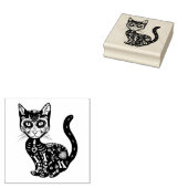 Mexicaanse kattenhalloween dag van de dood rubberstempel (Gestempeld)
