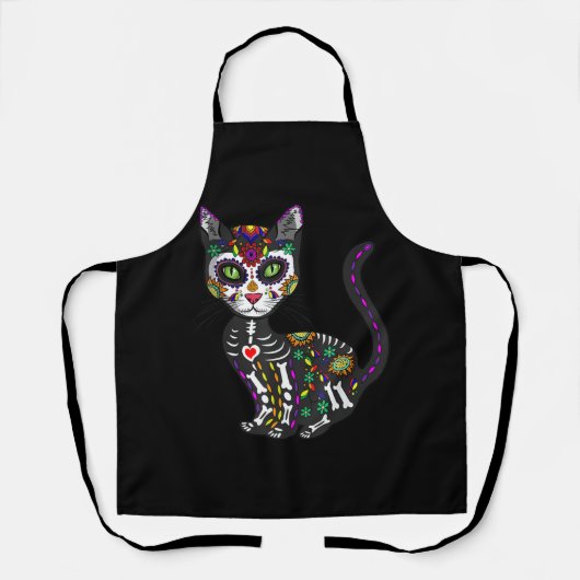 Mexicaanse kattenhalloween dag van de dood schort (Voorkant)