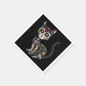 Mexicaanse kattenhalloween dag van de dood servet (Hoek)