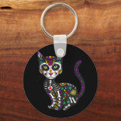Mexicaanse kattenhalloween dag van de dood sleutelhanger (Voorkant)